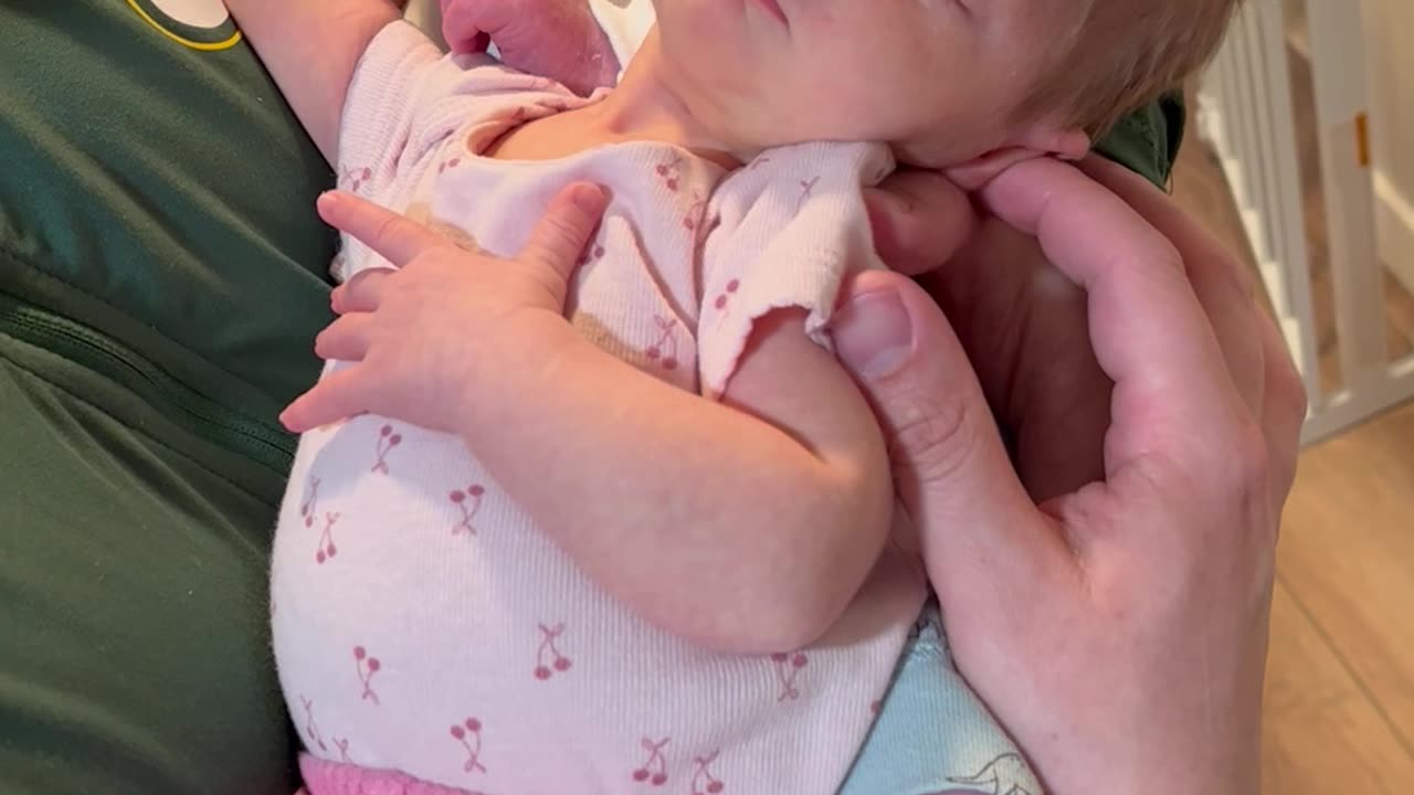 Baby Boy Sucks on Twin Sister's Thumb