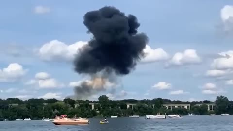 JET CRASHES HUGE FIREBALL - Pilots safe