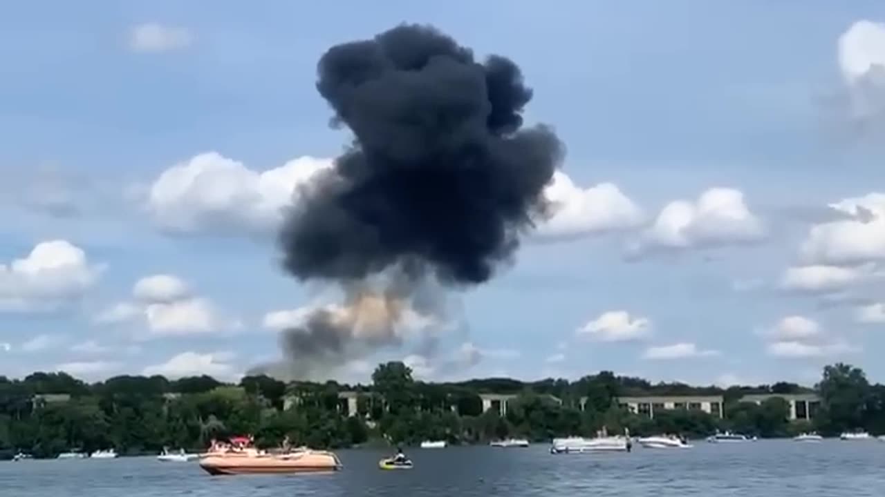JET CRASHES HUGE FIREBALL - Pilots safe