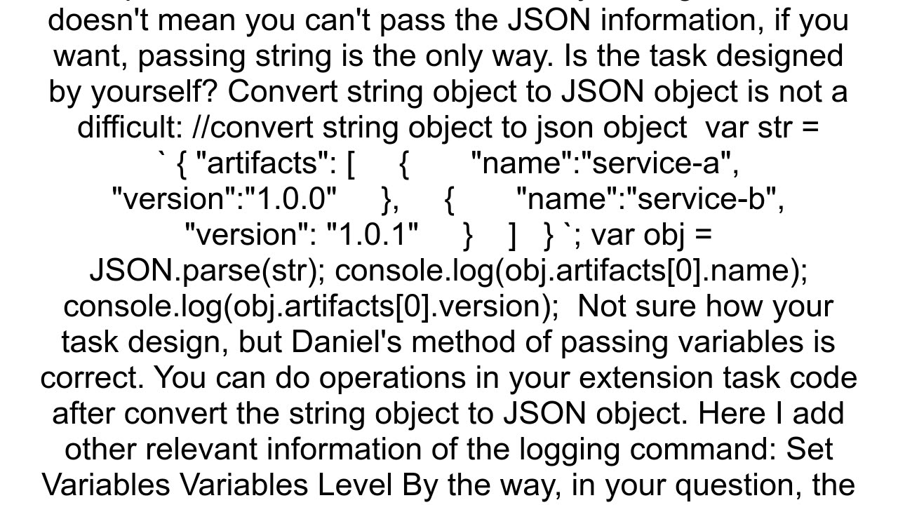 How to pass Json variable as inputs in Azure DevOps pipeline task