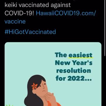 Official Hawaii Gov. Acct. Posts & Deletes Appalling Pro Child Jab New Year's Resolution Video