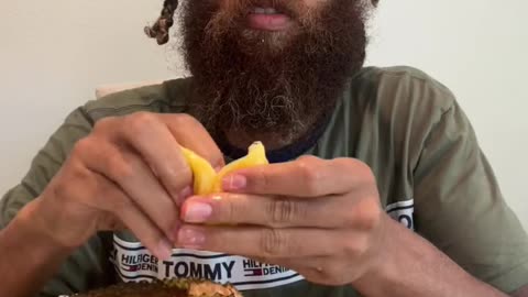 Rock Mercury Live eating Jackfruit