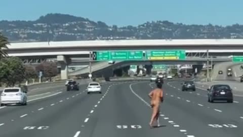 Naked Woman Shoots At Cars In California