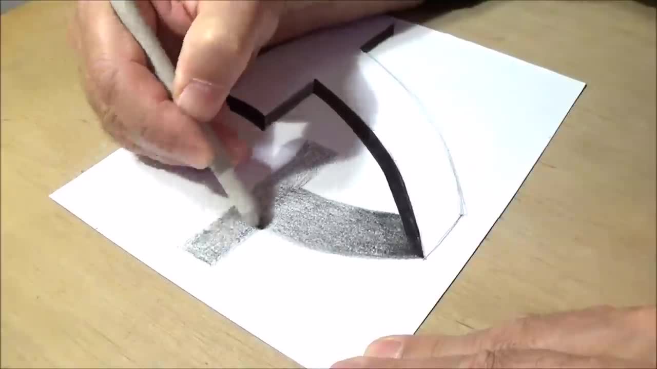 Very Easy - Drawing 3D Letter T