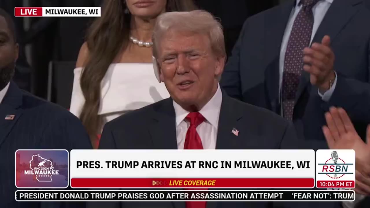 WATCH: PRESIDENT TRUMP MAKES FIRST APPEARANCE AT RNC - 7/15/24