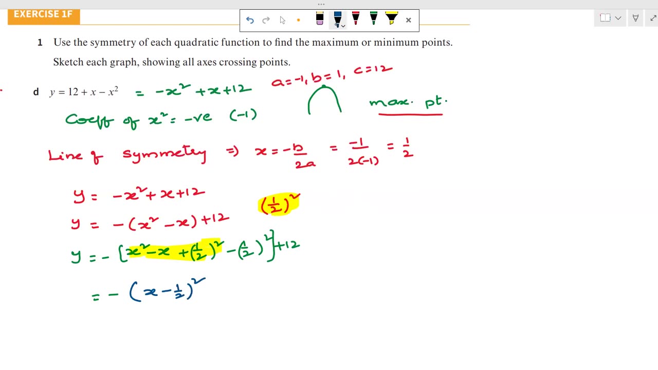 QUADRATICS- PART 5( FINDING MAXIMUM & MINIMUM VALUES OF QUADRATIC EQ,N)