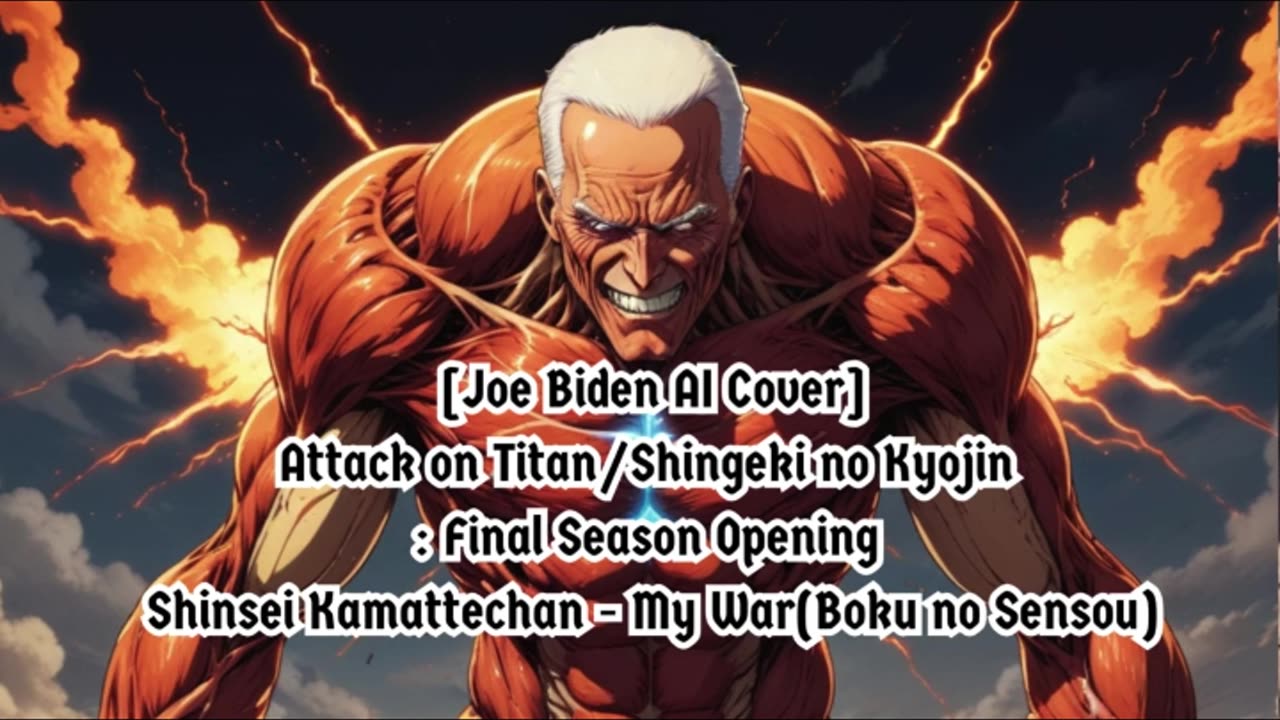 [Joe Biden sings/AI Cover] Attack on Titan : Final Season Opening | Shinsei Kamattechan - My War