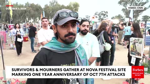 Survivors & Mourners Return To Nova Festival Site To Mark One Year Anniversary Of Oct. 7th Attacks