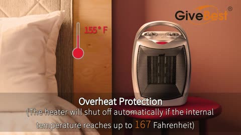 GiveBest Portable Electric Space Heater with Thermostat,