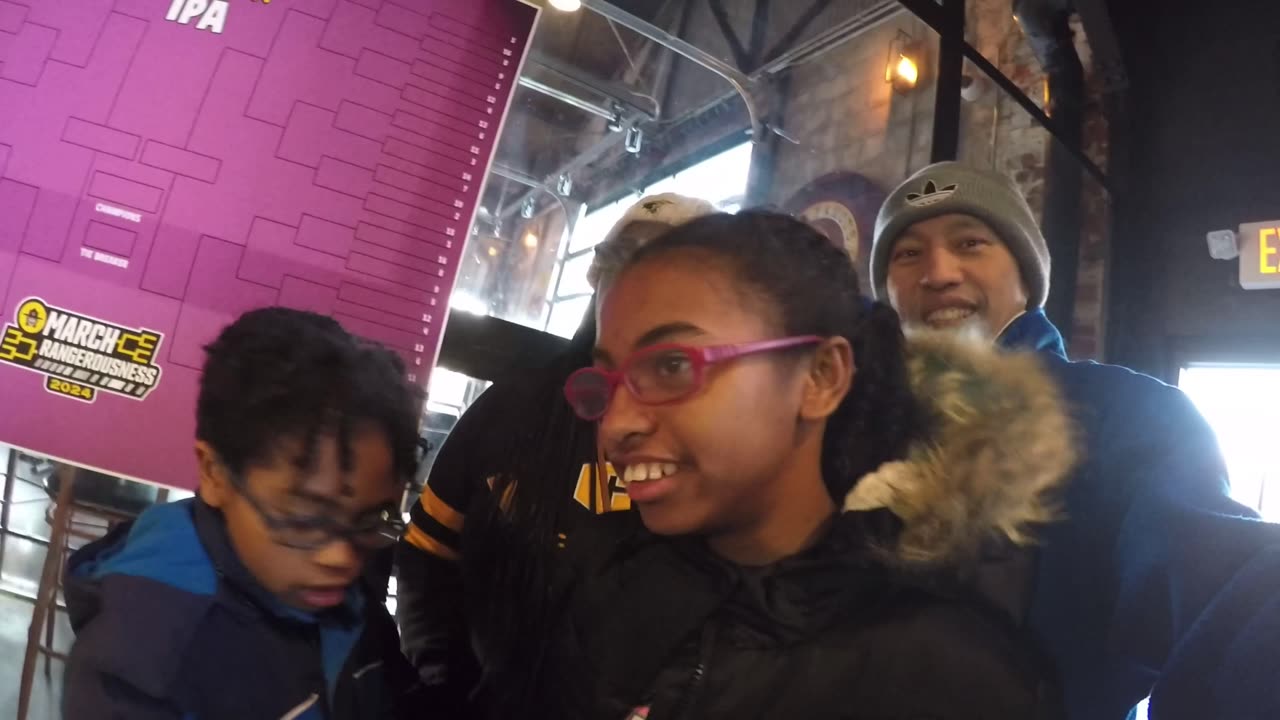 Blasian Babies Family Enjoying Dinner Out At The Fishin' Pig With The Giant Adirondack Chair!