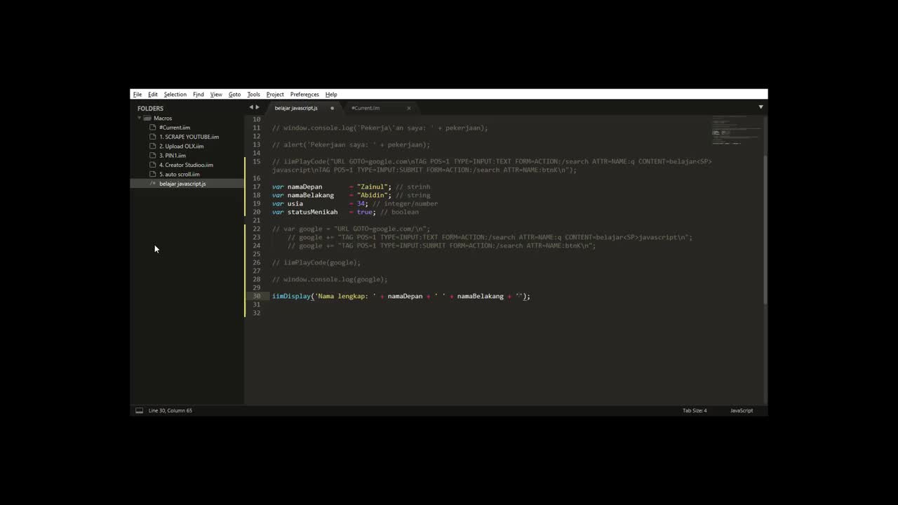 Easy Way to Learn Advanced Level Imacros : Function iimDisplay
