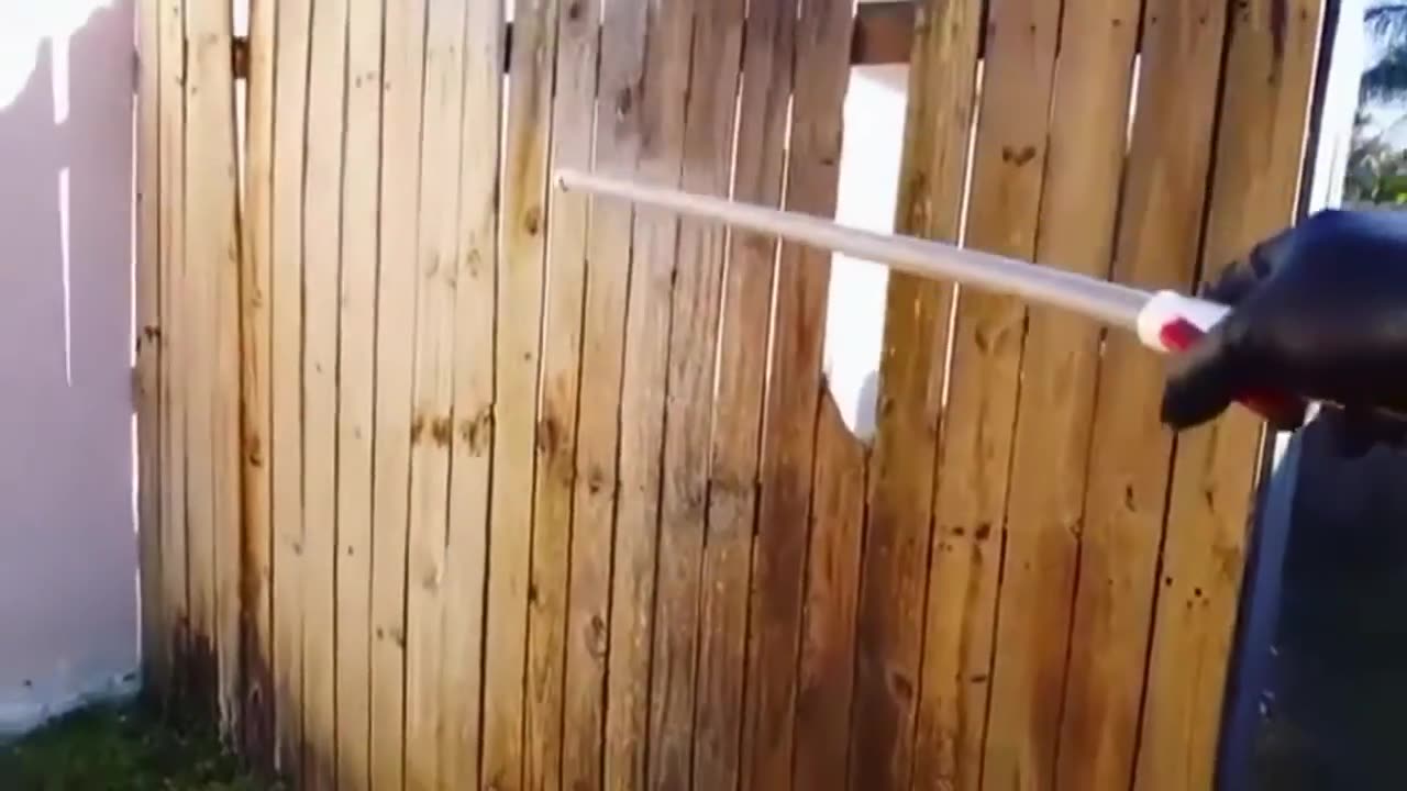 SOFT WASH CLEANING A WOODEN FENCE