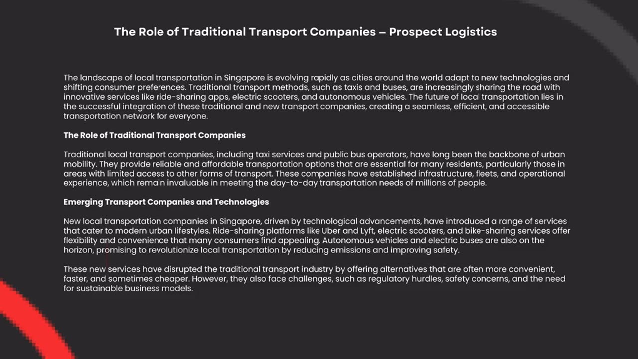 The Role of Traditional Transport Companies — Prospect Logistics