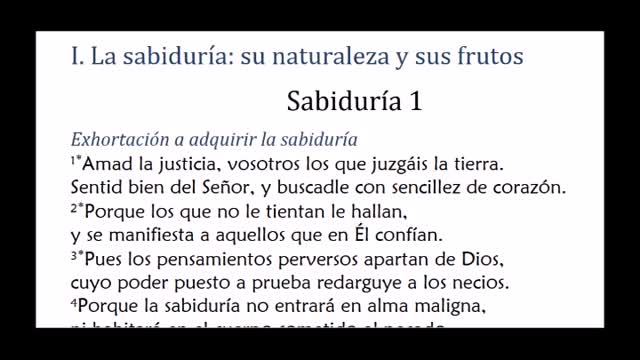 Sabiduría 1 - Dios no creo a la muerte, todo lo hizo para la vida