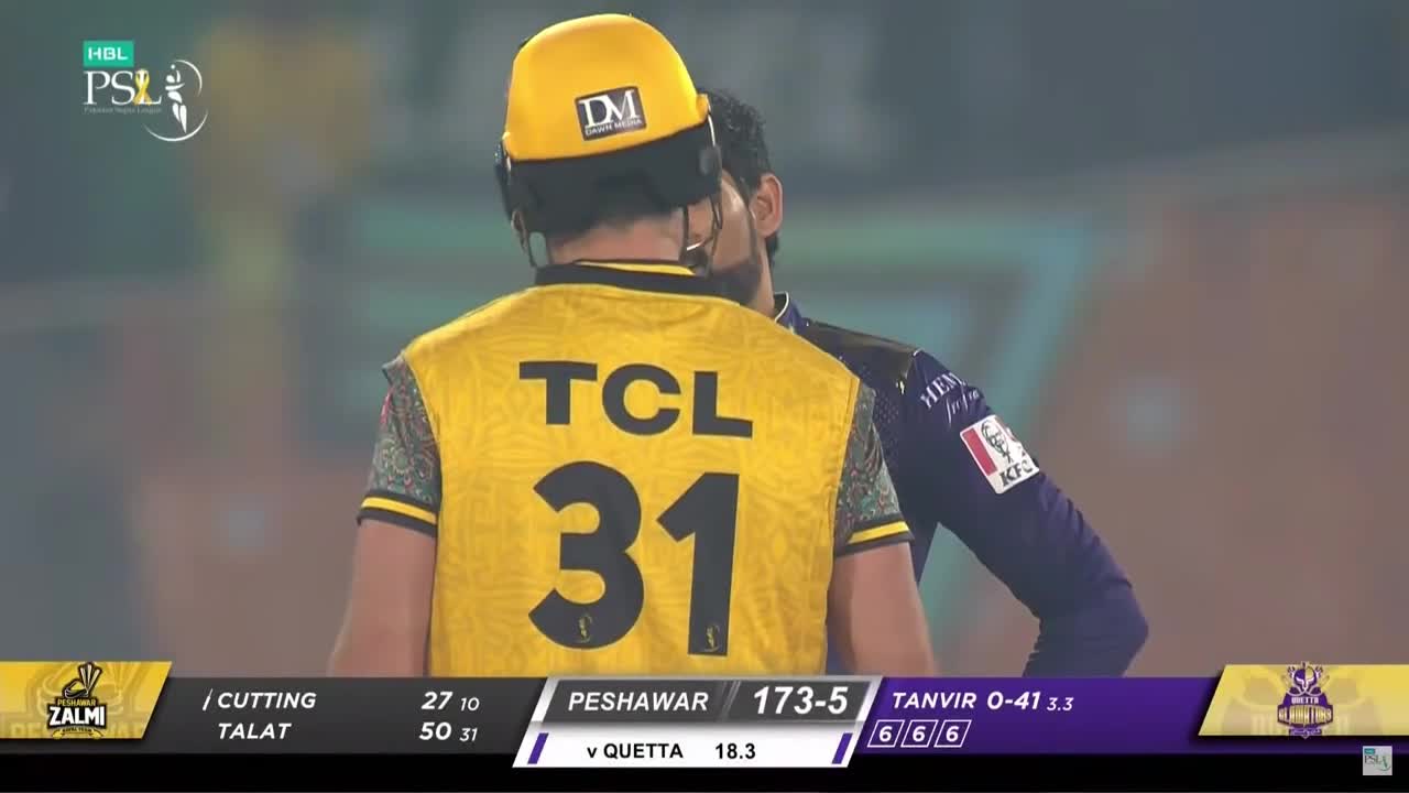 Ben Cutting vs Sohail Tanvir _ Big Fight _ Peshawar vs Quetta _ Match 22 _ HBL PSL 7 _ ML2G