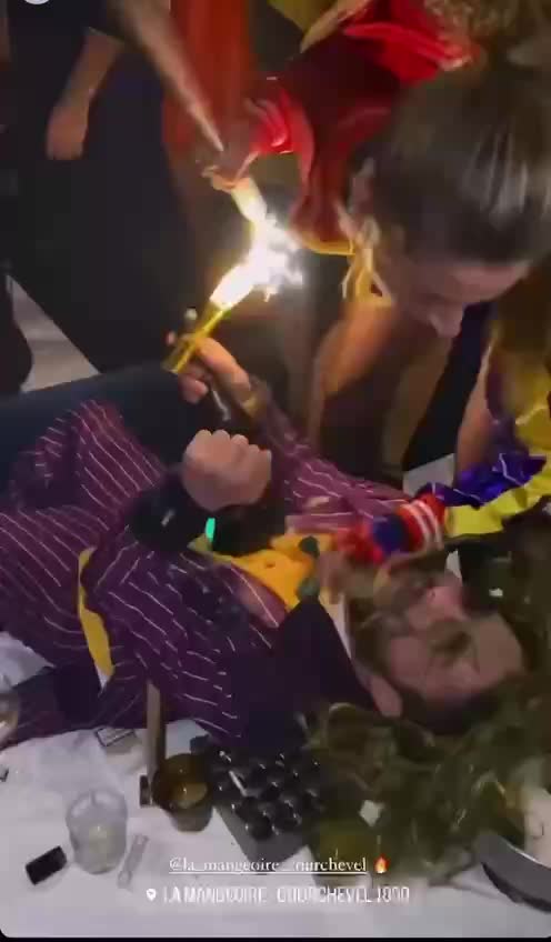 Ukrainians girls and Romanians in leopard outfits (probably celebrating the delivery of Leopards)