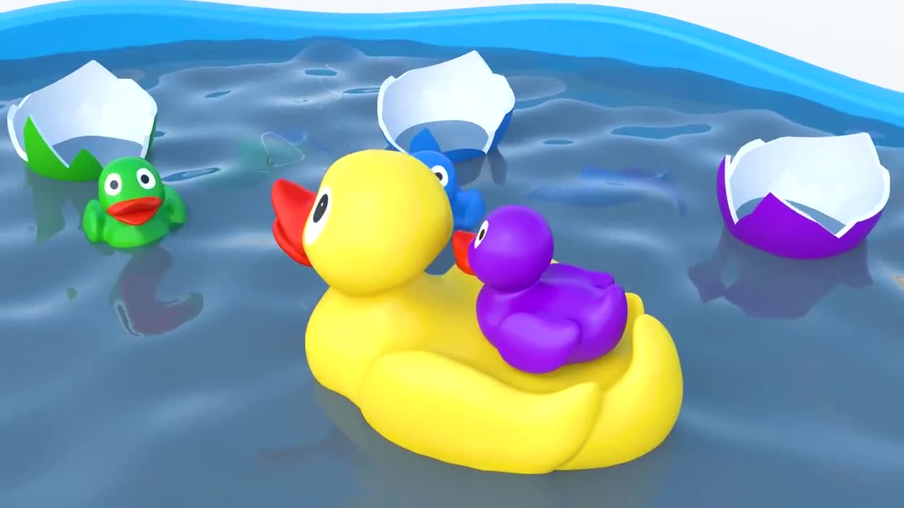Rubber Ducks at the Swimming Pool - Nursery Cartoon Animation Video-6