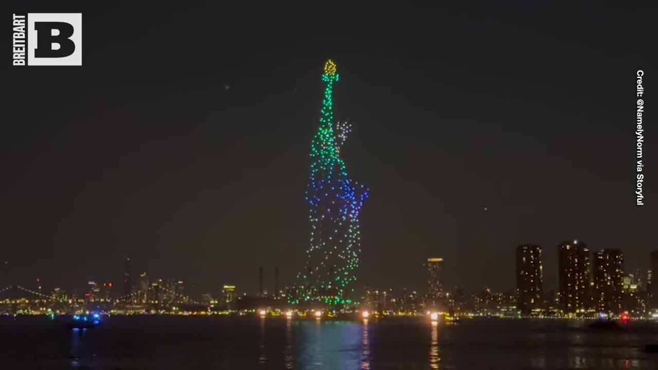 Drones Form Spectacular Display of Statue of Liberty During Macy's July Fourth Show in NYC