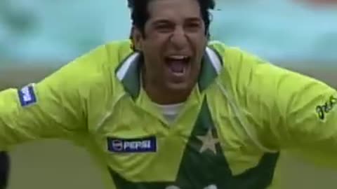 Pakistani bowler Mohammad Waseem Akram bowling against Australia