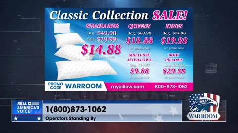 Go To MyPillow.com/warroom And Check Out Specials For The Posse!