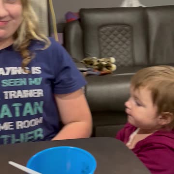 The concern on her face is adorable!!!