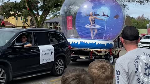 Ballerina Dances Inside of Life-Sized Snow Globe