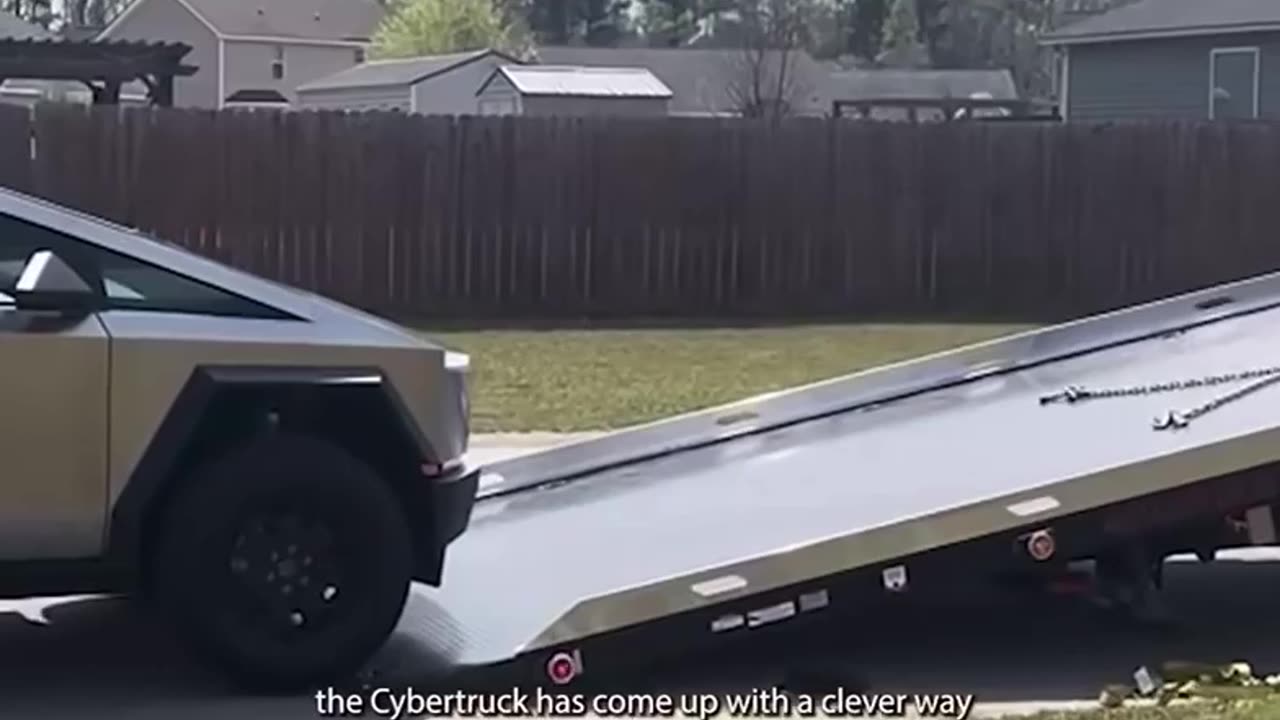 Cybertruck catches a ride.