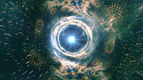 Going through a space tunnel with fractal shapes