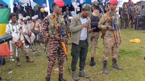 የአማራ ፋኖ በጎጃም 1ኛ ክፍለ ጦር አመታዊ ክብረ በዓል ላይ የአማራ ፋኖ በጎጃም ወታደራዊ አዛዥ የሆነው ሻለቃ ዝናቡ ያደረገው ንግግር