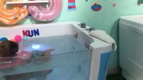 swimming for the first time
