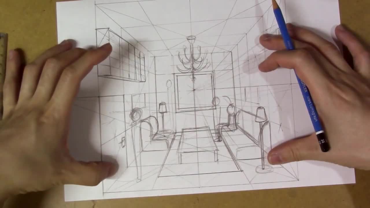 Módulo Perspectiva parte 2 de 8 - Proporções corretas com Um ponto de fuga - Módulo 6 - Perspectiva