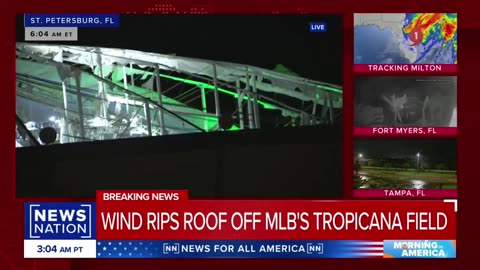 Hurricane Milton Rips Off Roof Of Tampa Bay Rays’ Tropicana Field