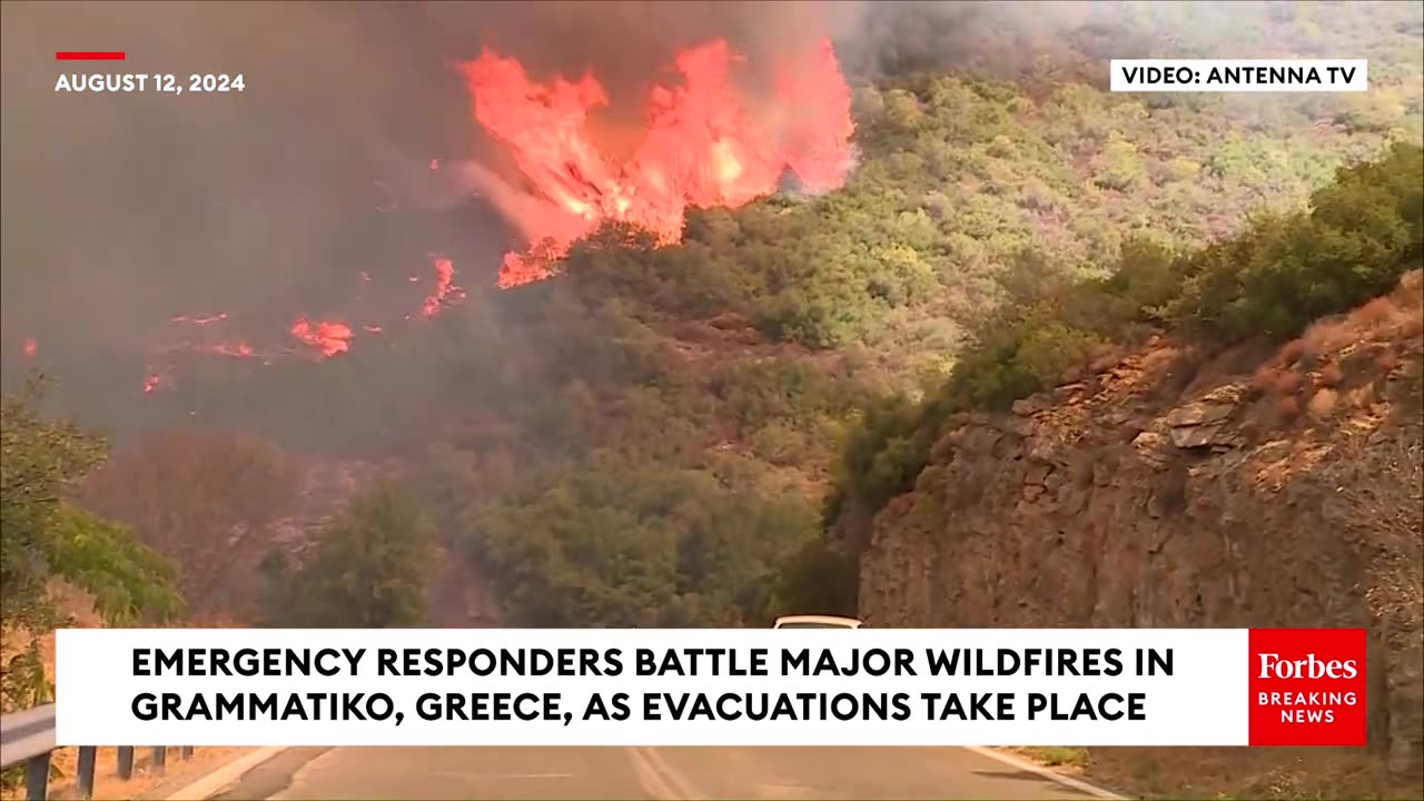 Emergency Responders Battle Major Wildfires in Greece, Evacuations Underway