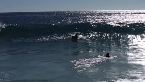 Pulling Into Huge Shorebreak Wave