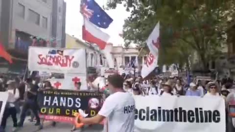 Melbourne AUSTRALIA RISING UP AGAINST COVID TYRANNY