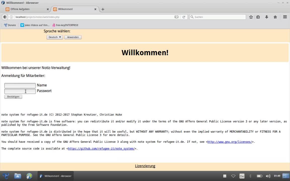 Vorstellung eines Online-Notizverwaltungssystems