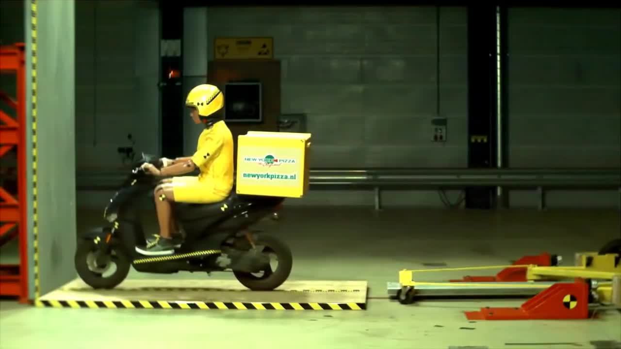 Scooter crash test.