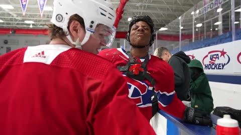 Ishowspeed learns hockey with cola caufield