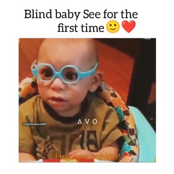 Blind baby sees for the first time 😭 so painful reaction