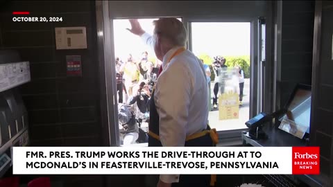 Trump serves customers at McDonald's