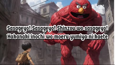 [Elmo sings/AI Cover] Attack on Titan/Shingeki no Kyojin S2 OP Linked Horizon - Shinzou wo Sasageyo!