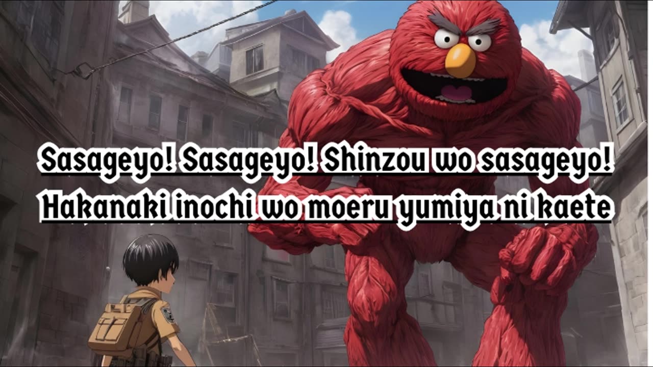 [Elmo sings/AI Cover] Attack on Titan/Shingeki no Kyojin S2 OP Linked Horizon - Shinzou wo Sasageyo!