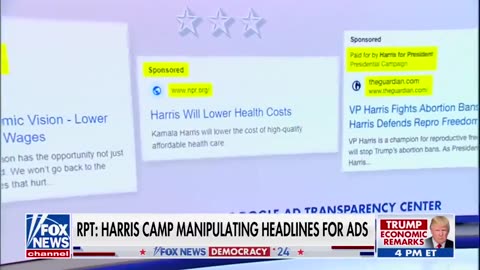 Kamala Harris Campaign Caught Running Deceptive Ads on Google Featuring Fake Headlines From Major News Outlets