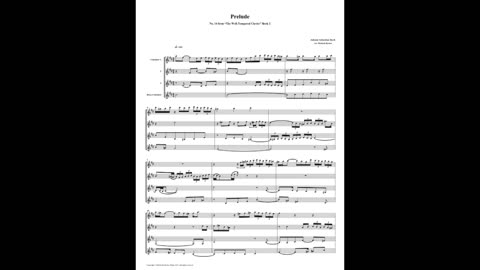 J.S. Bach - Well-Tempered Clavier: Part 2 - Prelude 14 (Clarinet Quartet)