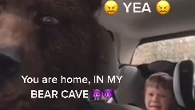 Funny dad Bear with kid