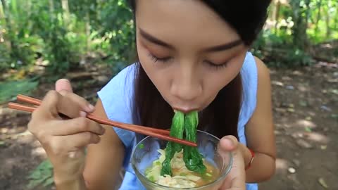 Yummy cooking soup dumplings recipe _ Cooking skills _ Khmer Survival Skills