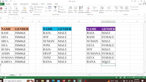 How To Add Gender Male Female In Excel