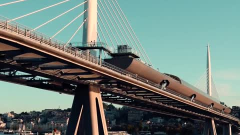 Boat crossing bridge