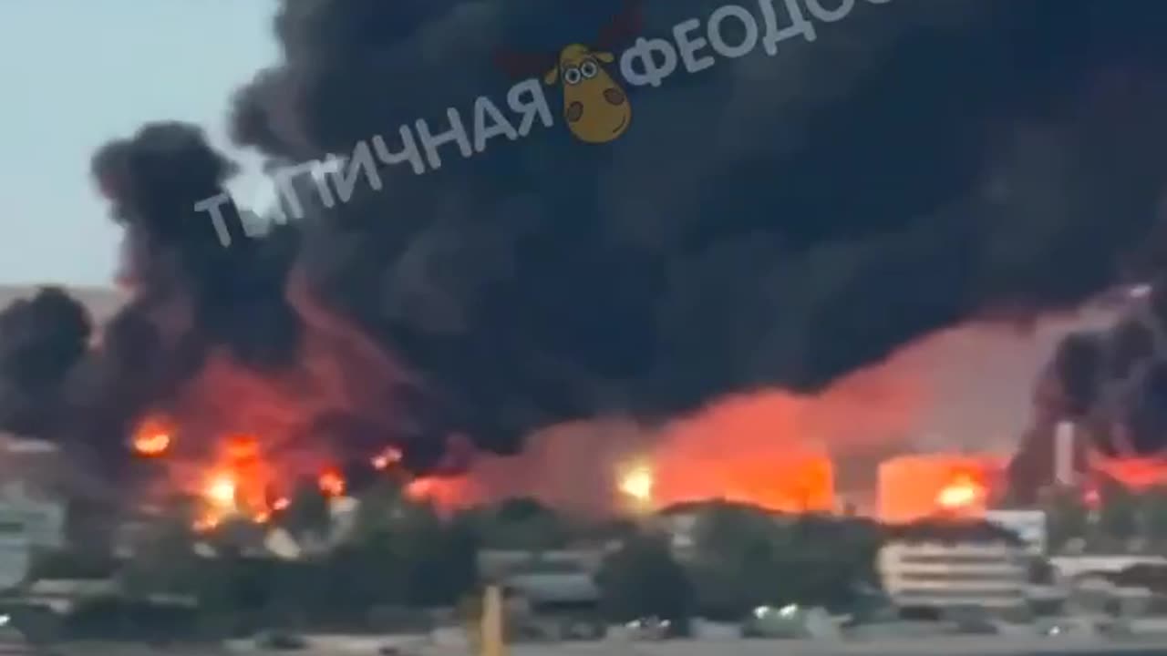 Feodosia Oil Depot in Crimea Continues to Burn for Third Day