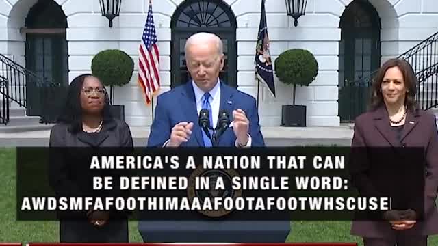 Joe Biden Defines America In A Single Word - We Just Don't Know What It Is